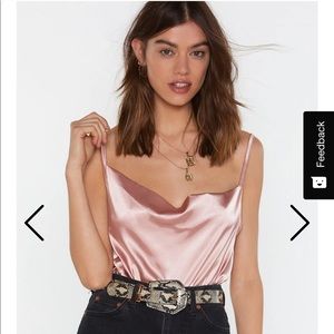 NASTYGAL Cowl Neck Silk Cami Top